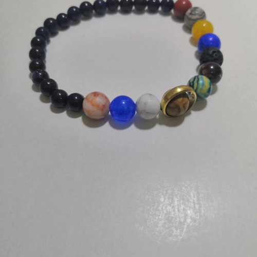 Bracelet with 8 Planets new, unisex with elastic band