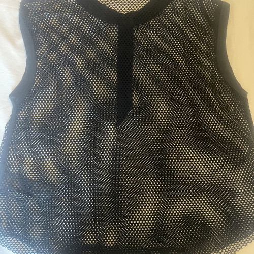 Zadig & Voltaire Black Mesh Henley Tank Top like new, size S