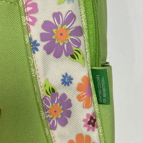 Benetton Y2K floral rhinestone school bag