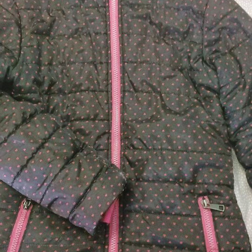 Girls' jacket with lining like new, blue and pink, 110 cm
