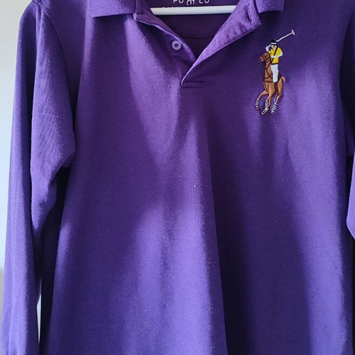 Polo Ralph Lauren Long Sleeve Shirt used, size M, purple, Big Pony