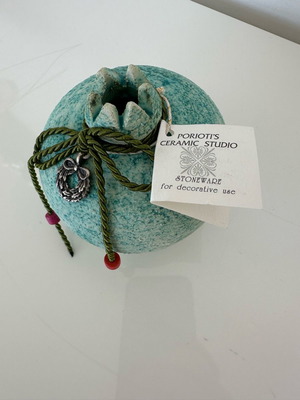 Handmade ceramic pomegranate, height 11 cm, diameter 32 cm