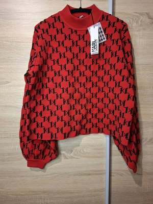 Κόκκινη πλεκτή μπλούζα Karl Lagerfeld Large καινούργια