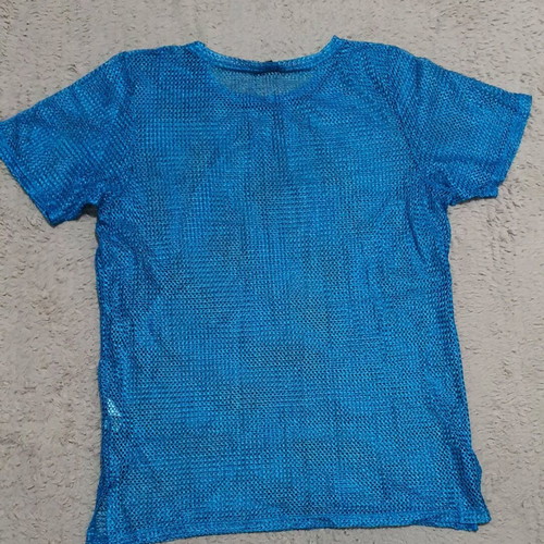 Transparent knitted blouse blue, size 38, like new