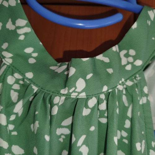 Shein long dress S size like new, green with white details