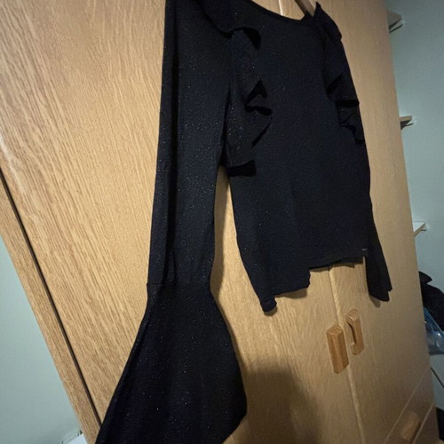Aggel Knitwear black knitted blouse M used, bell sleeve