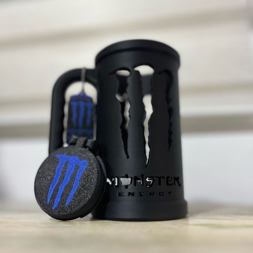 Monster Energy can holder with lid, like new