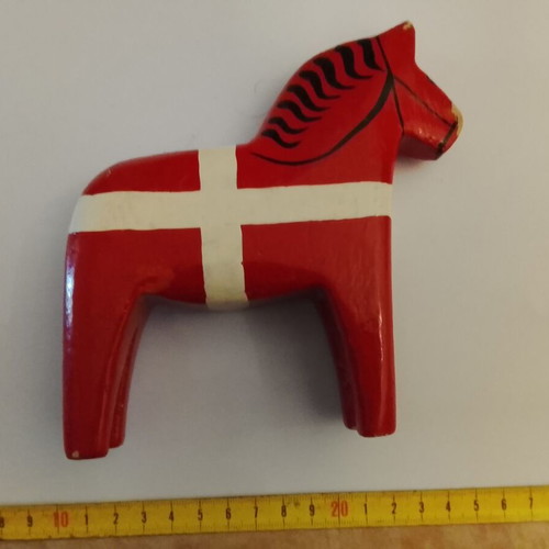Dala Wooden Horse Scandinavian Vintage Decoration used
