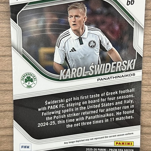 Panini Prizm FIFA Soccer Karol Swiderski Pink Mosaic Pao First Cards like new
