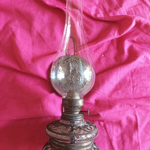 Collectible Ioannina Wall Oil Lamp with Filigree Folk Art