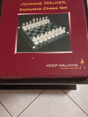 Johnnie Walker collectible glass chess set like new