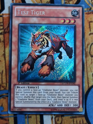 Test Tiger Secret Rare Yu-Gi-Oh! card like new