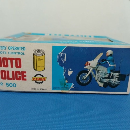 Moto Police vintage toy Lyra used Greek made