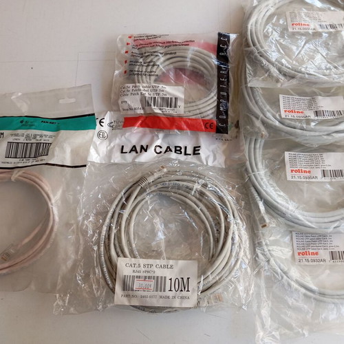 Καλώδια δικτύου UTP Cat 6+5 καινούργια, σετ 7 τεμαχίων