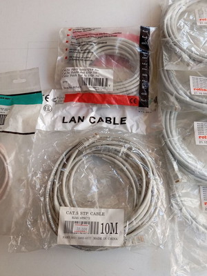 Καλώδια δικτύου UTP Cat 6+5 καινούργια, σετ 7 τεμαχίων