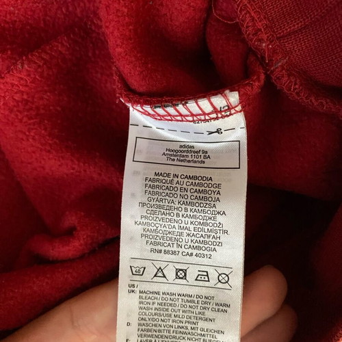 Adidas men's hoodie like new, white and red, size S