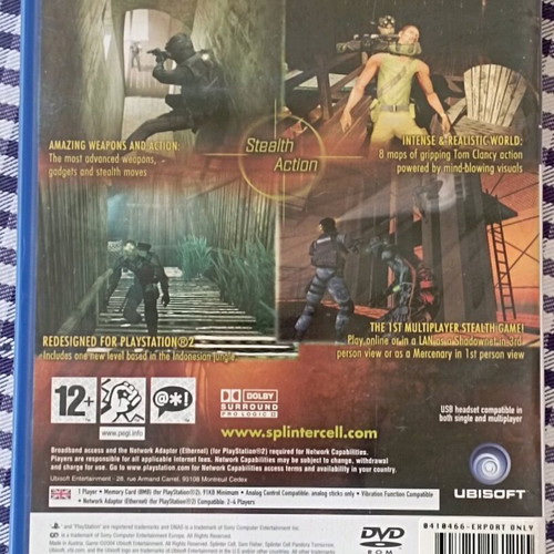 Splinter Cell PlayStation 2 like new