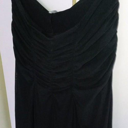 Wide black palazzo pants with ruched waist, size L