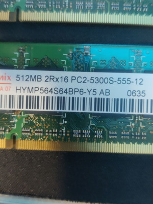 Hynix DDR2 RAM SODIMM 1GB (2x 512MB) used PC2-5300S laptop memory