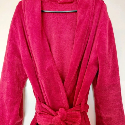 Oysho fleece robe red like new, size L
