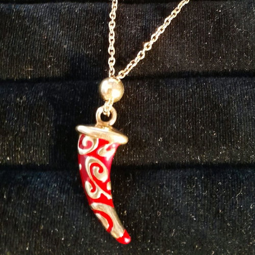 Necklace silver 925 like new, gold plated with enamel Vogue