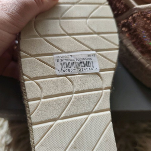 Marco Tozzi espadrilles with sequins, new, size 37, colorful and gold