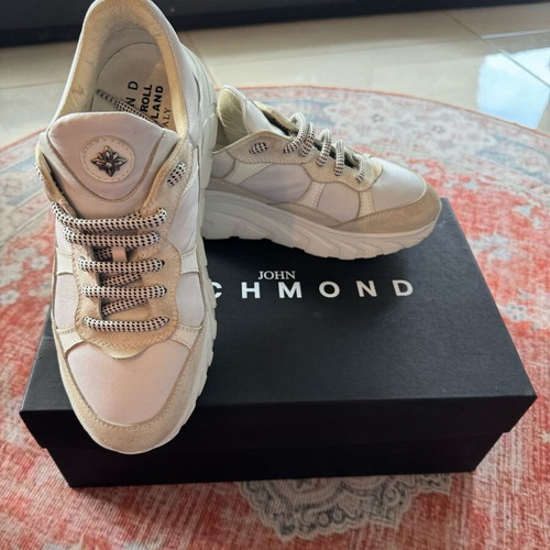 John Richmond women's sneakers used, size 38, white and beige