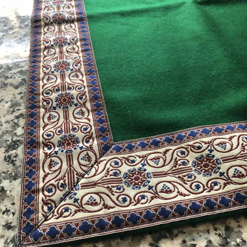 Decorative tablecloth 1.10x0.40 wool felt with sewn jacquard border