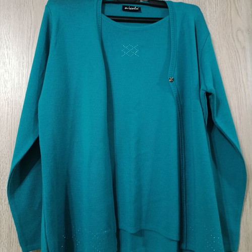 Wool sweater XXL turquoise like new