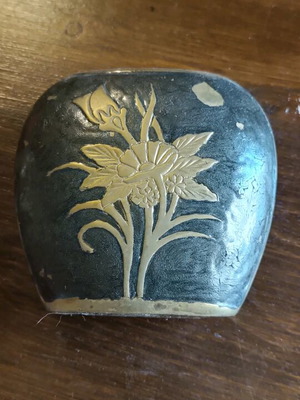 Vintage iron vase used, from the 60s era