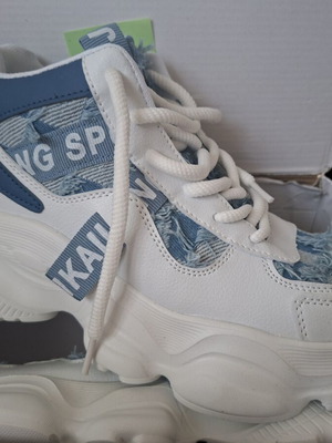 Women's sneakers size 38, new, white and blue