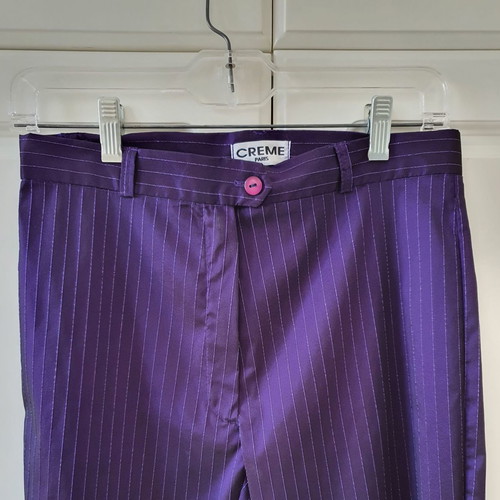 Vintage παντελόνι Crème Paris μεταλλικό μωβ, μέγεθος S/M