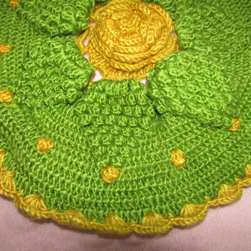 Handmade crochet covers for round chair cushions set of 2, like new