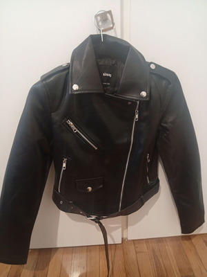 Sinsay Black Biker Jacket New, Size S, Faux Leather
