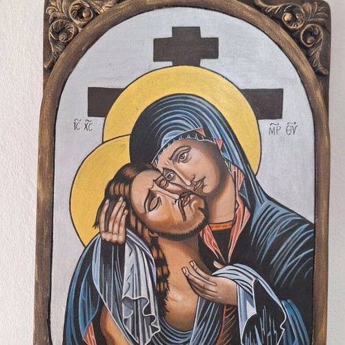 Threnos Icon new, traditionally painted with egg tempera on wood