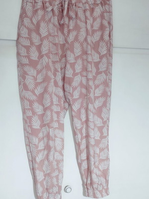 Pink Pants with White Leaf Pattern size XL like new by AIRISA
