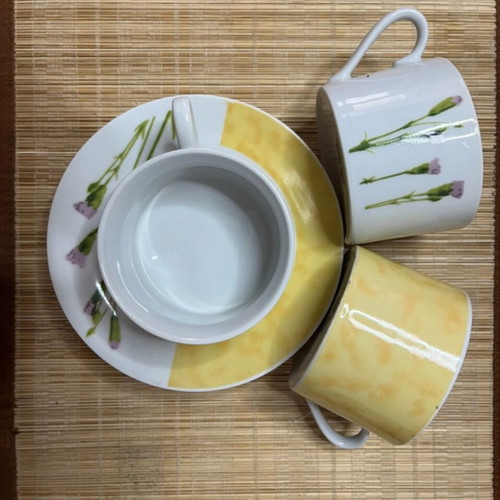 Set of cups with saucers like new, 2 cups and 3 saucers