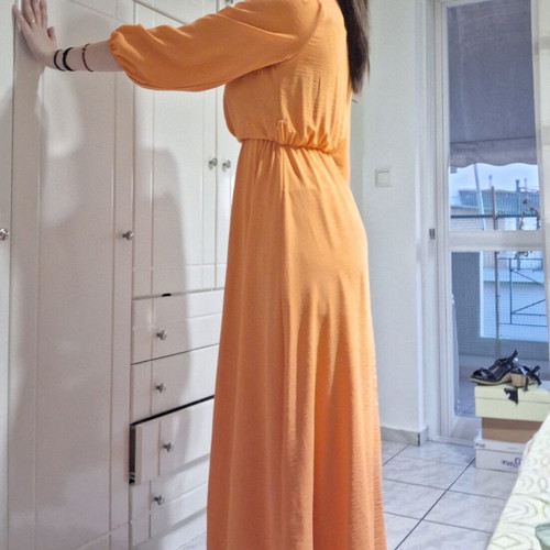 Summer long dress used, orange, airy