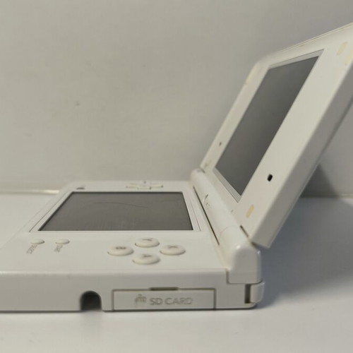 Nintendo DSi white console with 10 games and stylus used