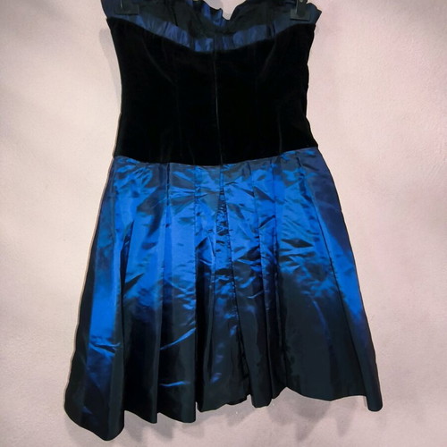 Vintage strapless dress Tzivani Athens velvet and taffeta like new