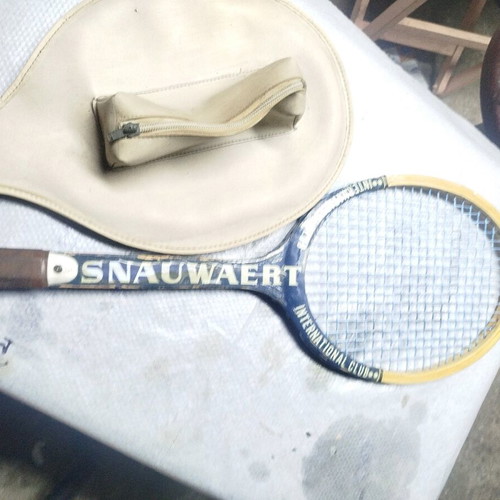 Snauwaert International Club tennis racket used, vintage wooden