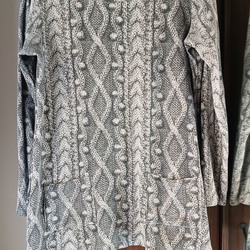 Next women's blouse like new, black and grey, cable knit, pockets, size 14