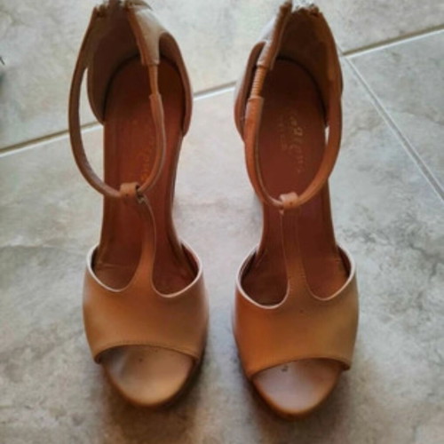 Handmade bridal sandals size 36 like new, beige