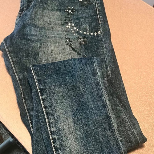 Jeans pants women's used with rhinestones Obsessive