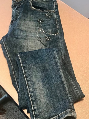 Jeans pants women's used with rhinestones Obsessive