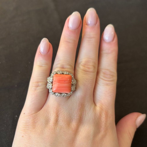 Silver 925 ring like new with orange and white stones