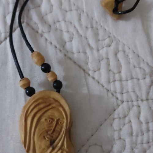 Handmade pendant used, beige