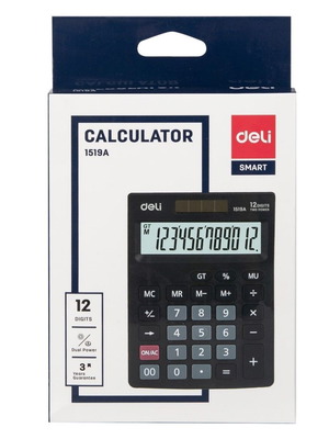 Deli 1519 calculator 12 digits in black color new