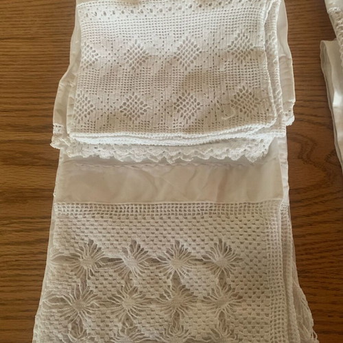 Cotton white pillowcases with handmade details new