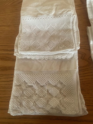 Cotton white pillowcases with handmade details new